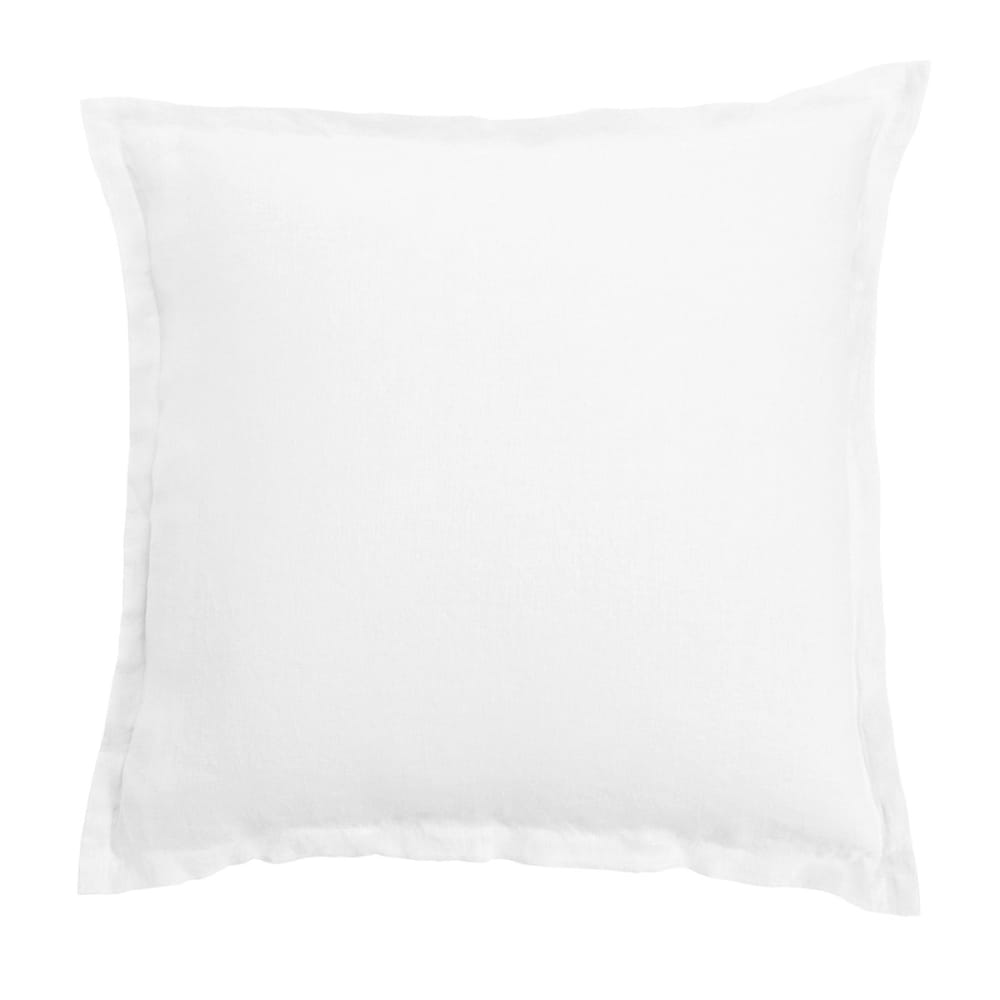 Taie d'oreiller lin blanc 50x75 cm
