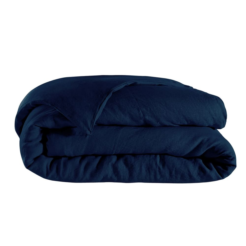 Housse de couette lin bleu de chine 200x200 cm — vue 3