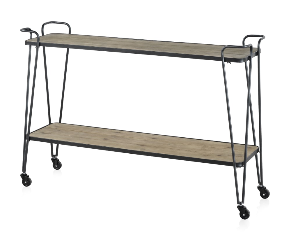 Table console en sapin et fer