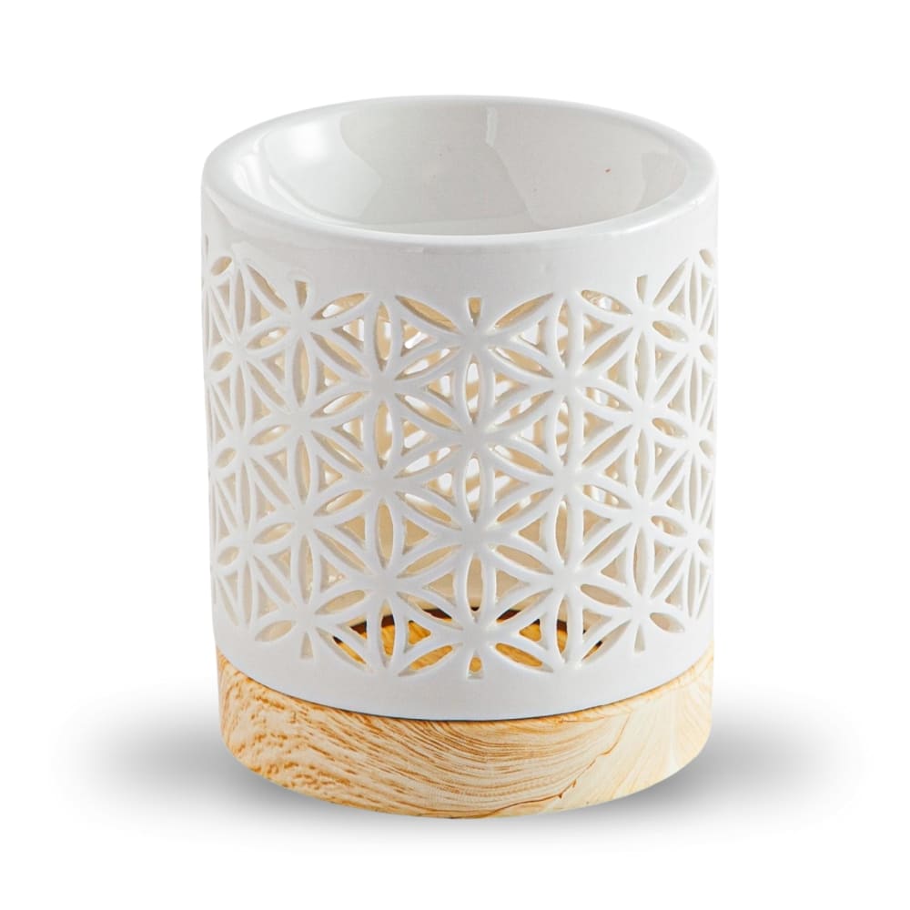 Brûle parfum en céramique laquée blanche - H10,5 cm