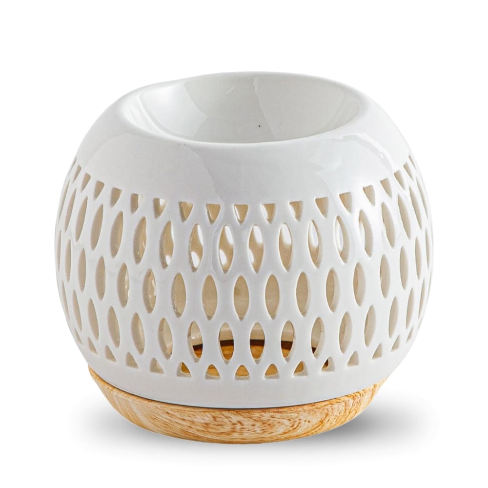 Brûle parfum design céramique blanc - H9,5 cm Brûle parfum design céramique blanc - H9,5 cm