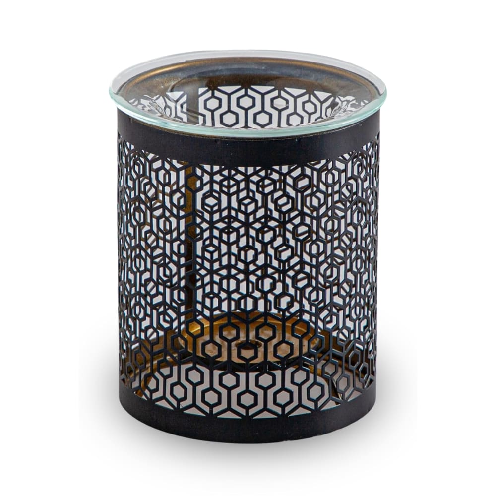 Brûle parfum en métal et verre noir - H10,5 cm Brûle parfum en métal et verre noir - H10,5 cm