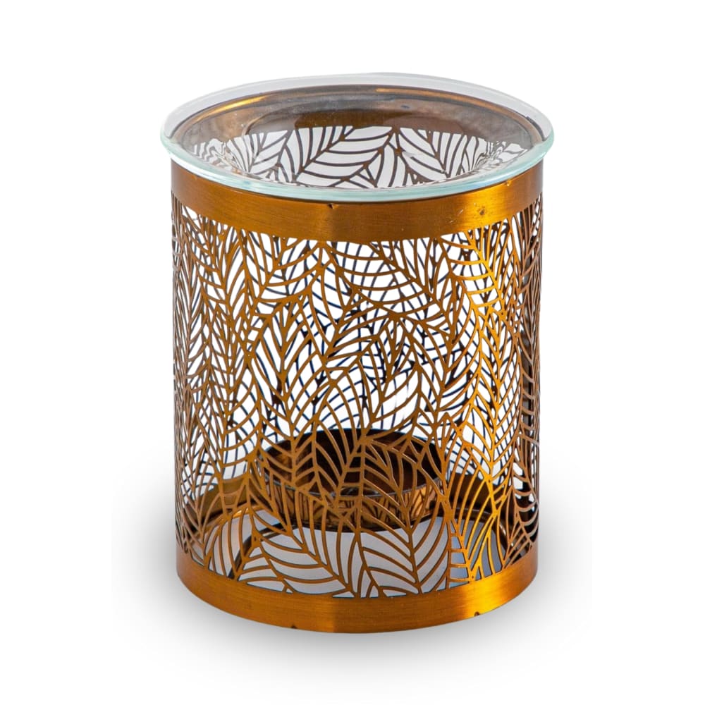 Zen'Arôme Duftbrenner aus Metall und Goldglas - H10,5 cm Gold Metall