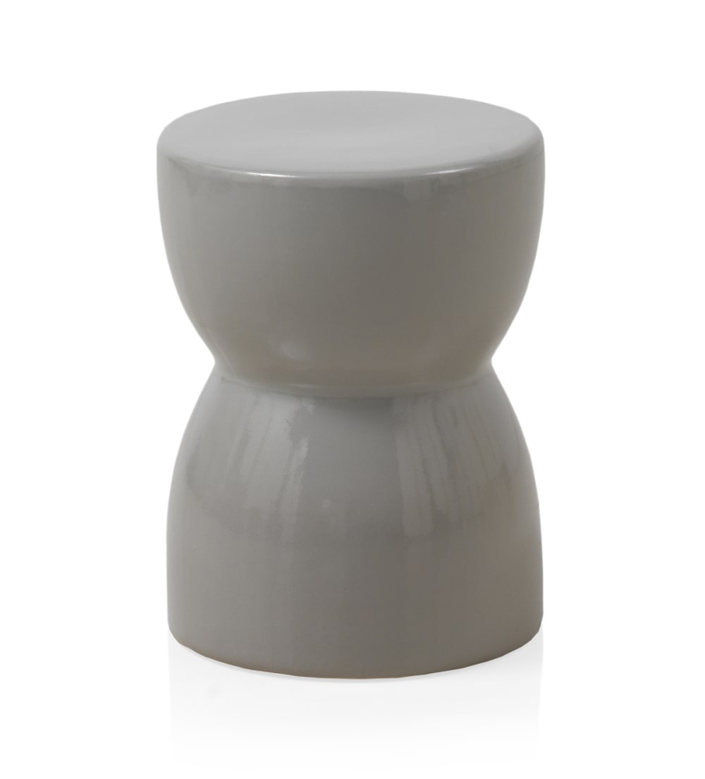 Tabouret en céramique, gris