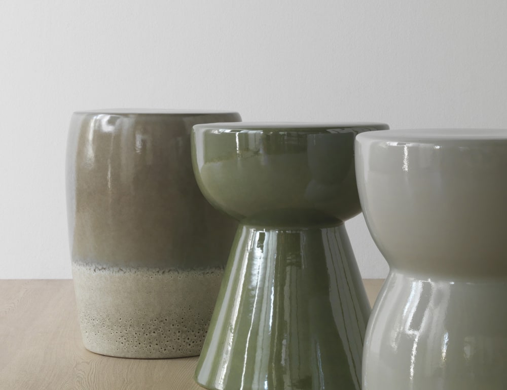 Tabouret en céramique vert