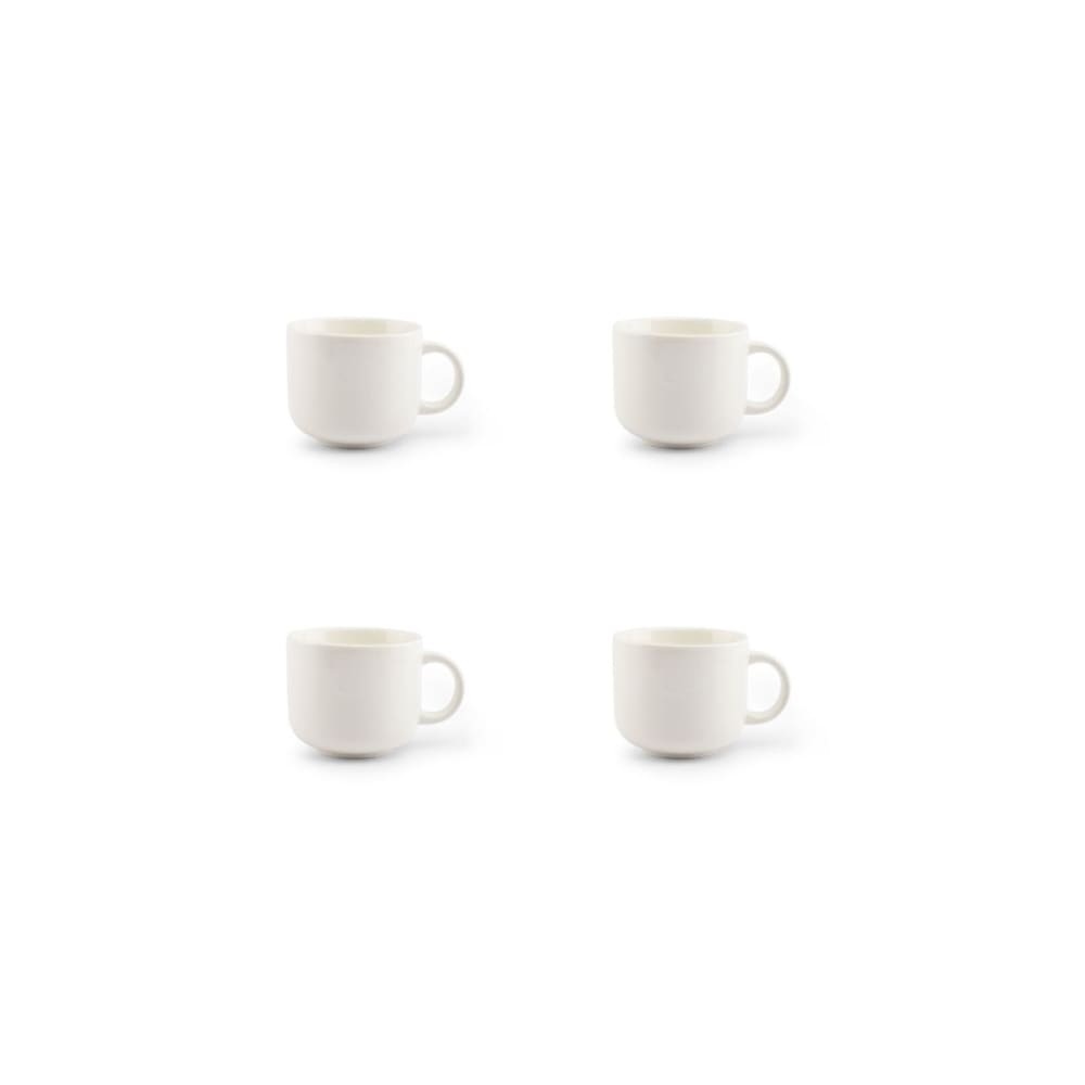Lot de 4 tasses blanc en porcelaine 23cl