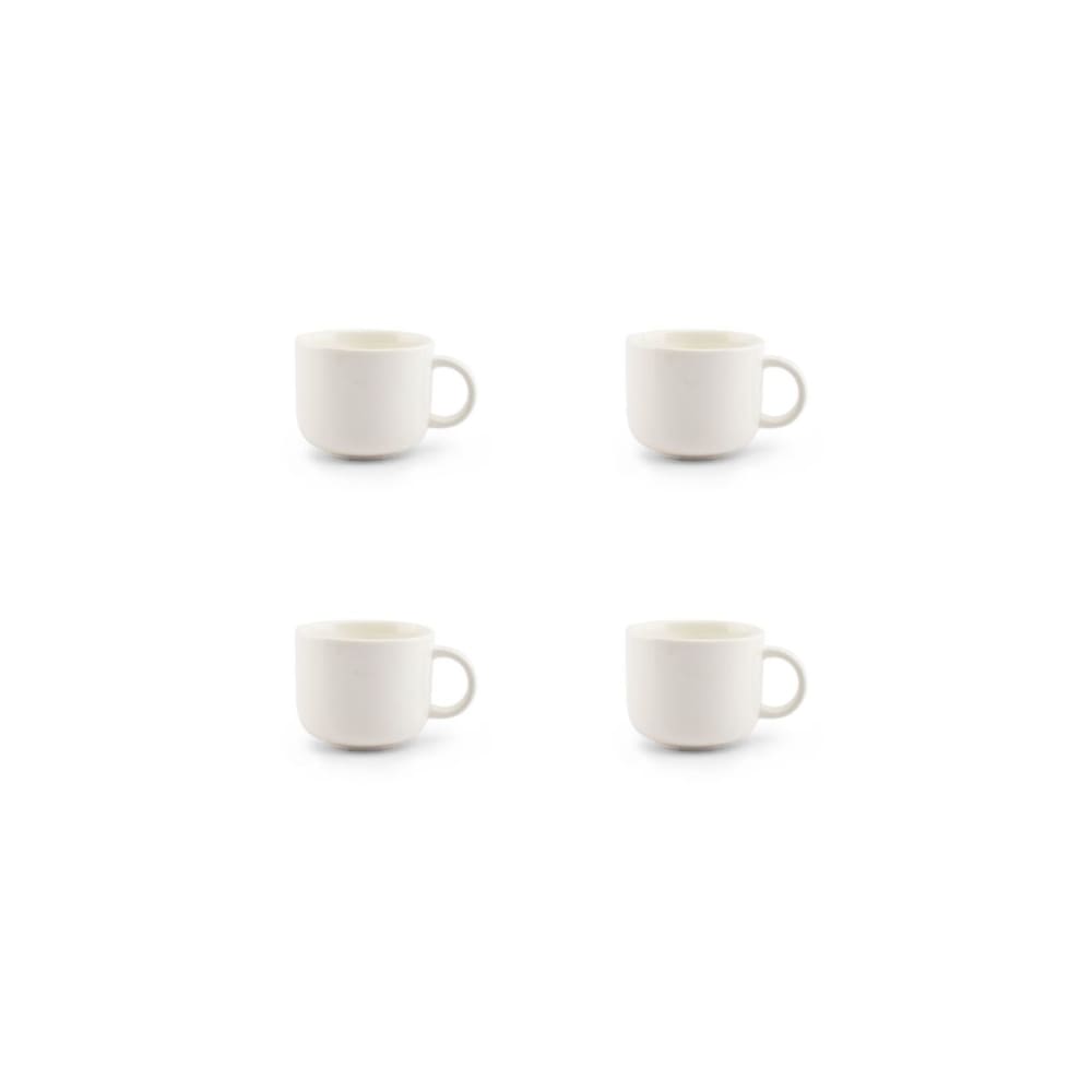 Lot de 4 tasses moka blanc en porcelaine 15cl Lot de 4 tasses moka blanc en porcelaine 15cl