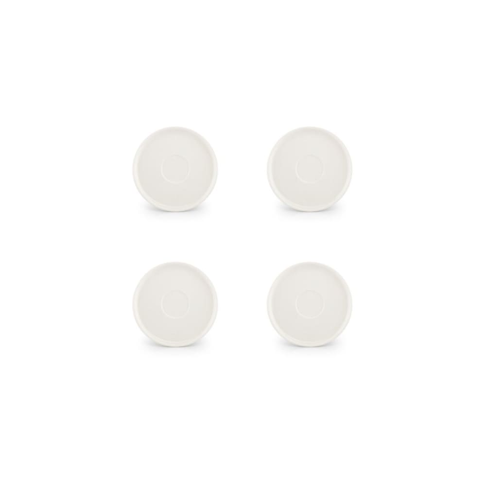 Lot de 4 soucoupes blanc en porcelaine 15cm