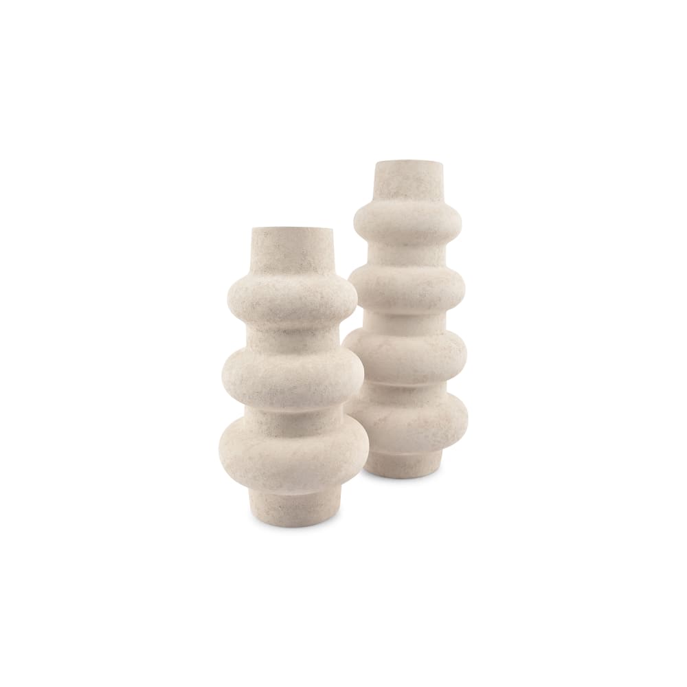 Vase blanc en grès 21xh38,5cm - Maisons du Monde