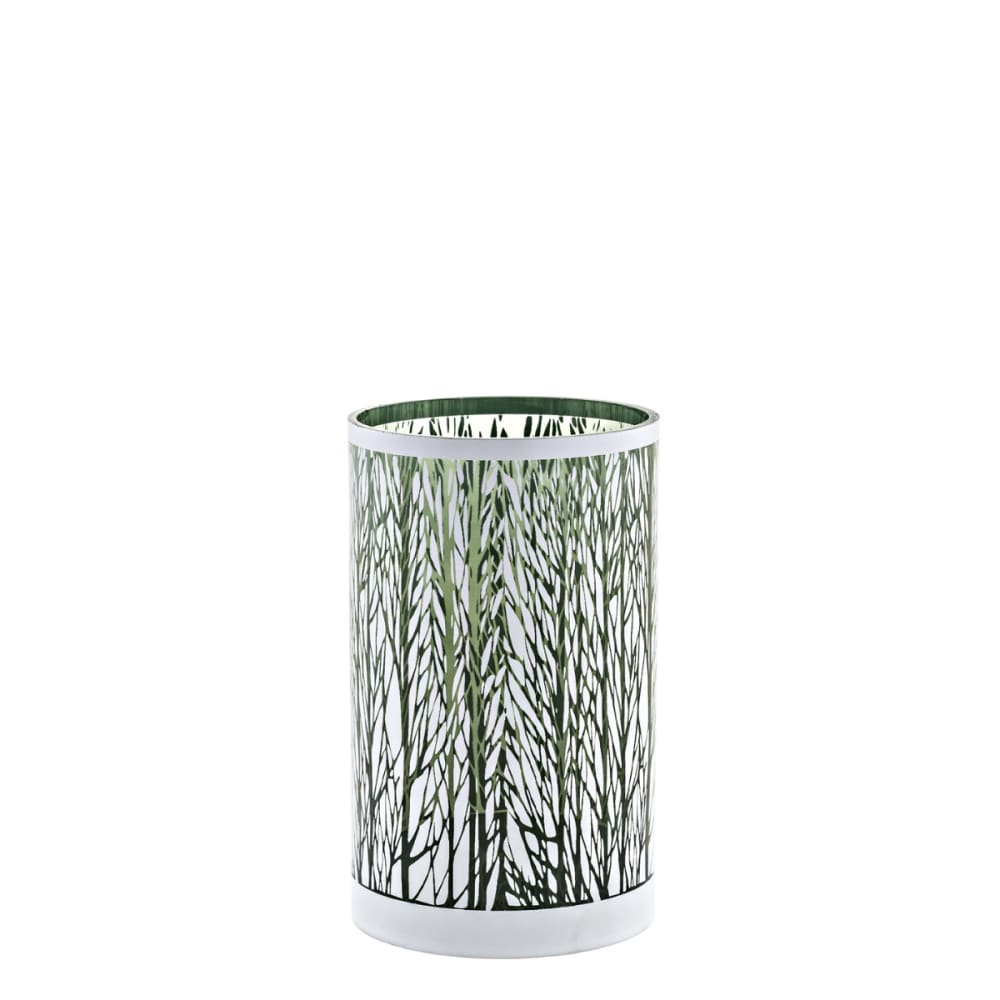 Porte-bougie décoratif en verre blanc et argenté h20 — Beyit