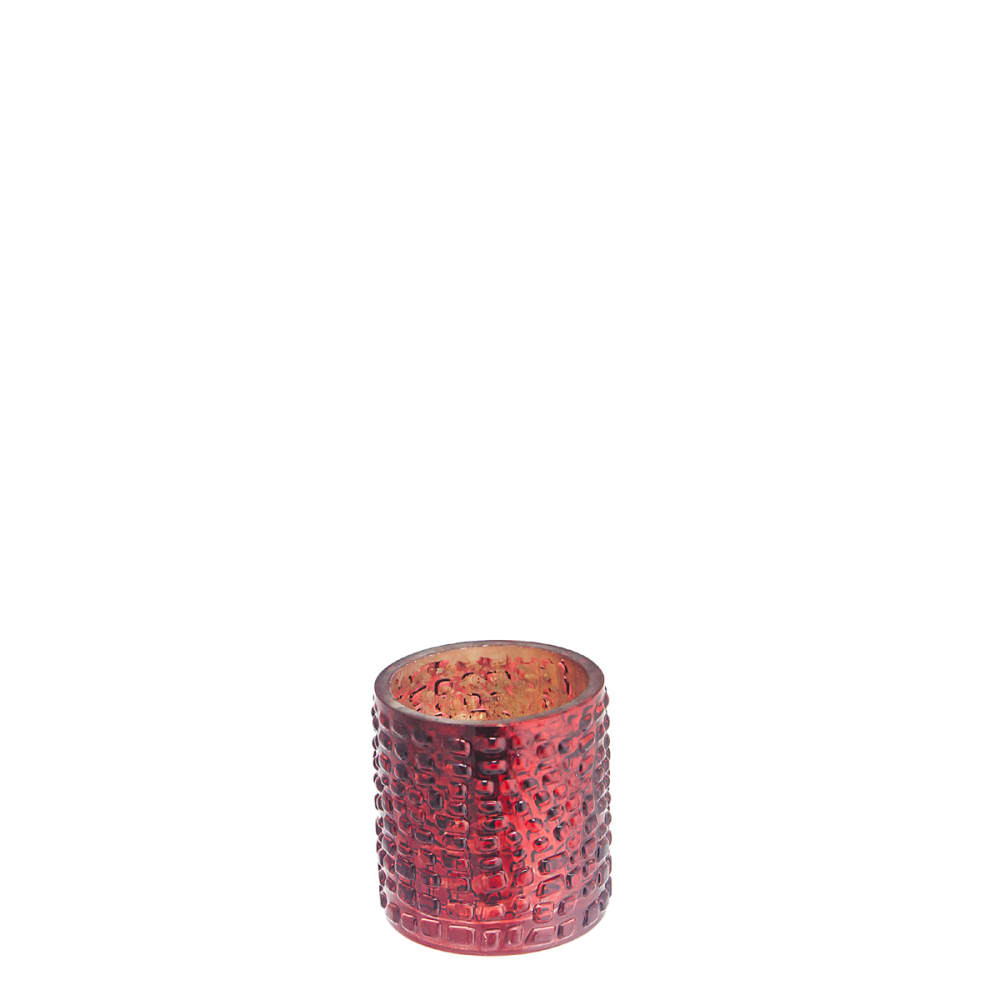 Sia Deco Dekoratives Windlicht aus Glas H8, Rot style modern Rot Glas