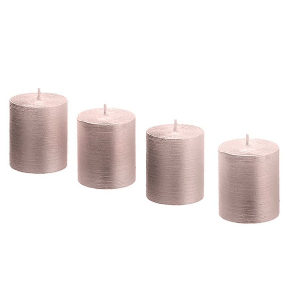Sia Deco Set aus 4 Zylinderkerzen H5, Rosa style modern Rosa Wachs