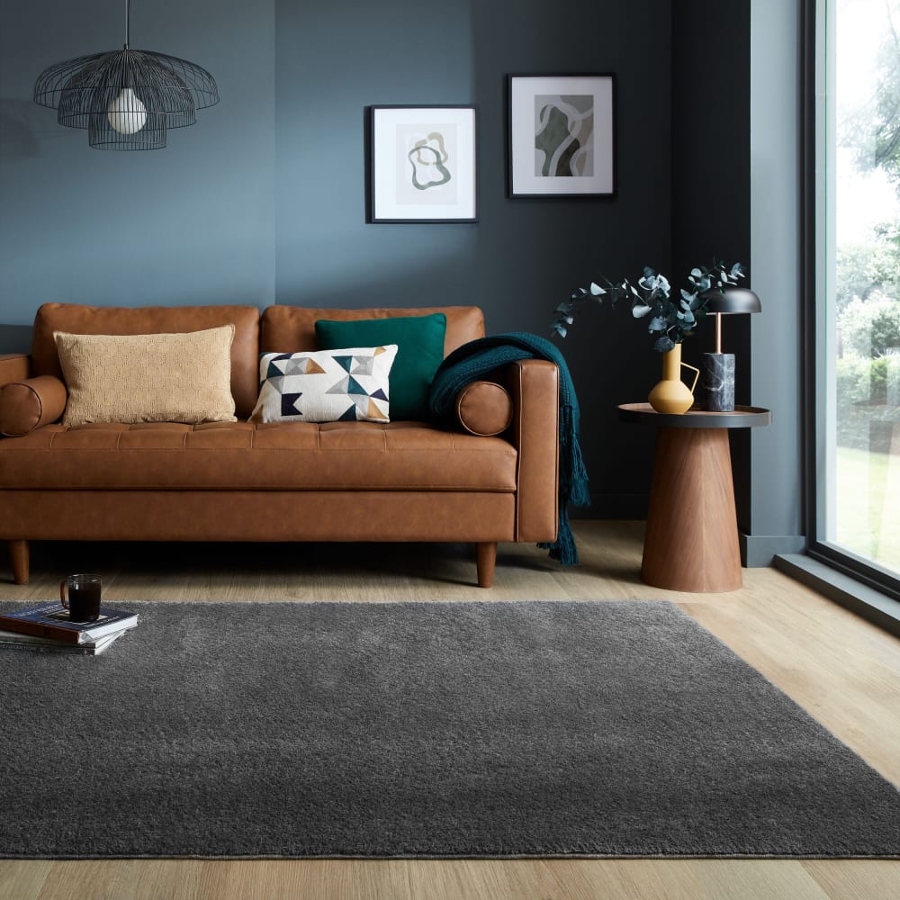 Tapis de salon moderne épais gris 120x170 cm — vue 3