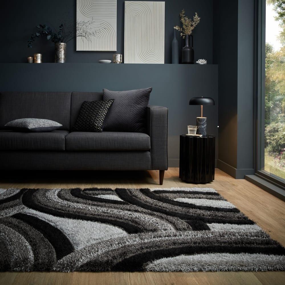 Tapis de salon épais moderne gris 80x150 cm — vue 3