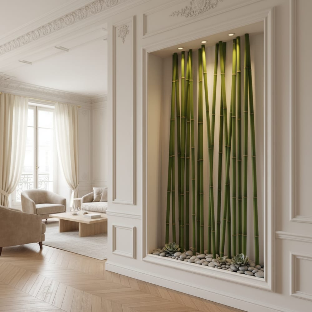 Branche de bambou artificielle verte h120 — vue 3