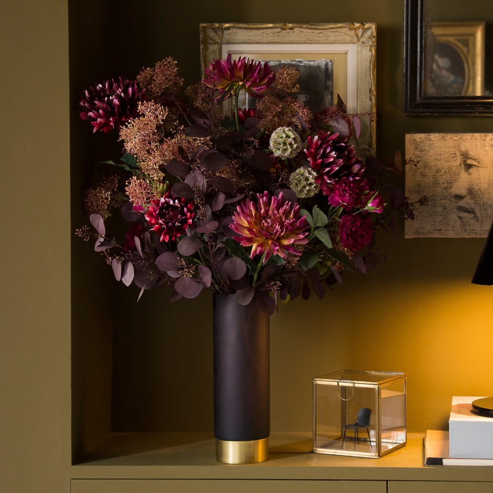 Tige d'eucalyptus et graines artificielles bordeaux H60 - Maisons du Monde