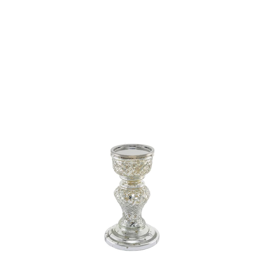Porte-bougie décoratif en verre doré H23