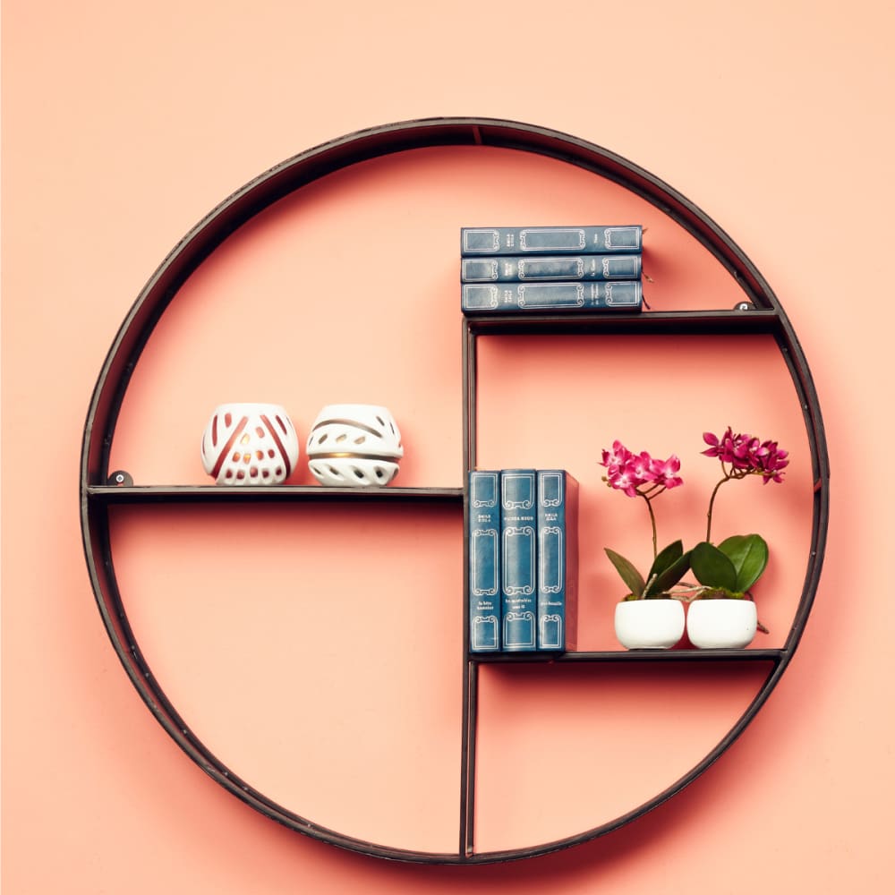 Porte-bougie décoratif en verre soufflé bleu et blanc H9 - Maisons du Monde