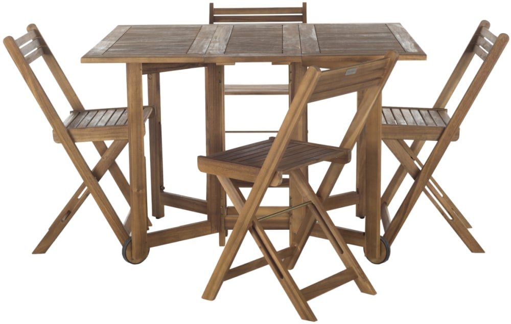 Ensemble de salle à manger d'extérieur en bois d'acacia, naturel Ensemble de salle à manger d'extérieur en bois d'acacia, naturel