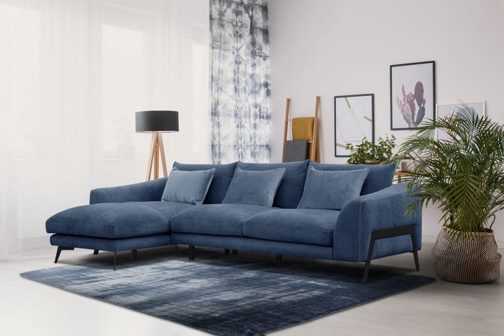 Ecksofa 4-Sitzer, blau - Maisons Du Monde