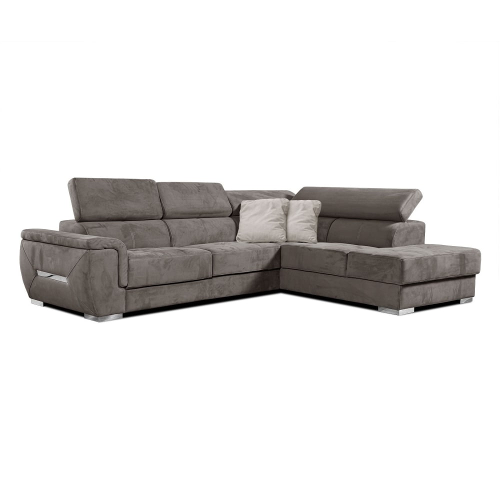 WOZIMO Ecksofa 5-Sitzer mit verstellbare Kopfstützen, beige Beige