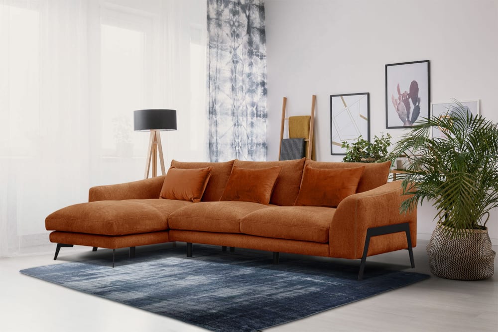 Ecksofa 4-Sitzer, orange - Maisons Du Monde