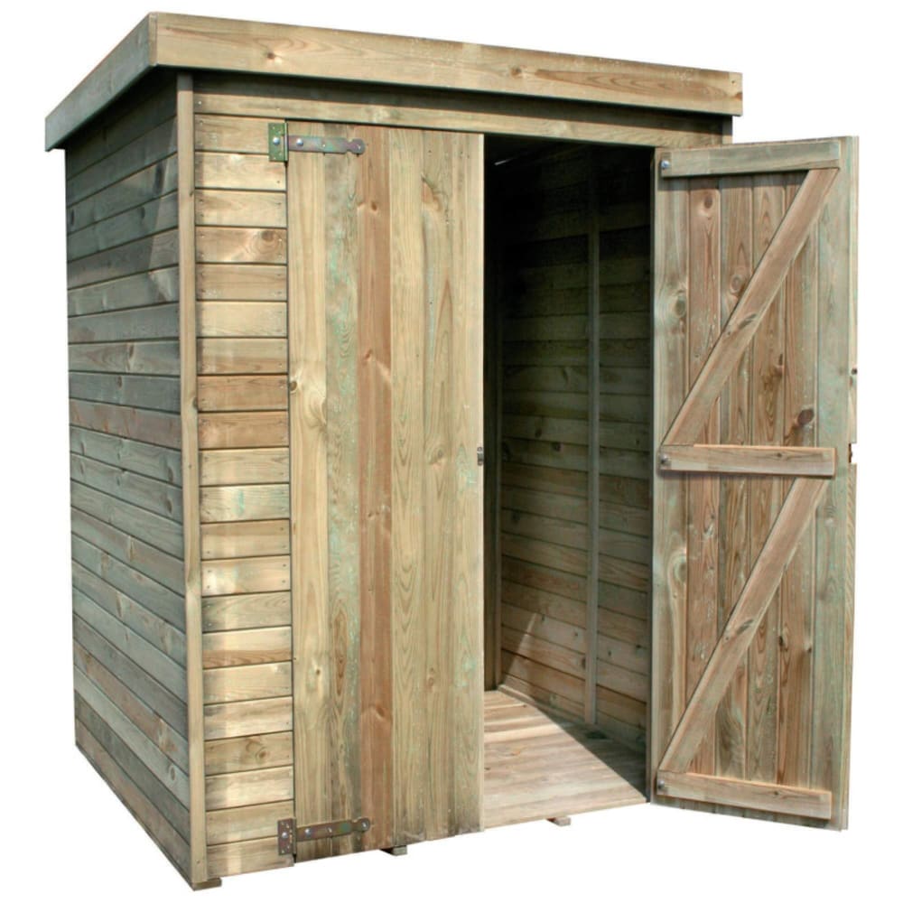 Armoire de jardin en bois traité marron 156 x 135 x 195 cm