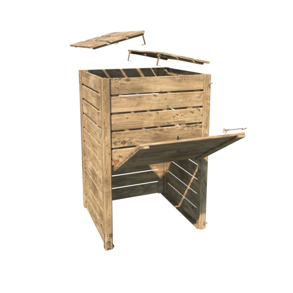 Composteur en bois traité marron 350L