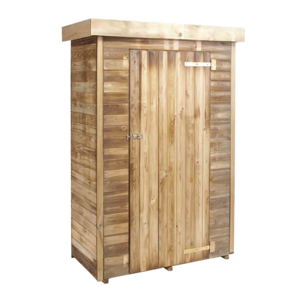Armoire de jardin en bois traité marron 131 x 69 x 200 cm