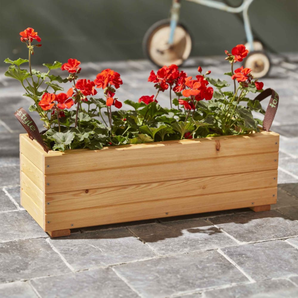 Bac à fleurs en bois mélèze beige 60 x 21,5 x 19,5 cm - Maisons du Monde