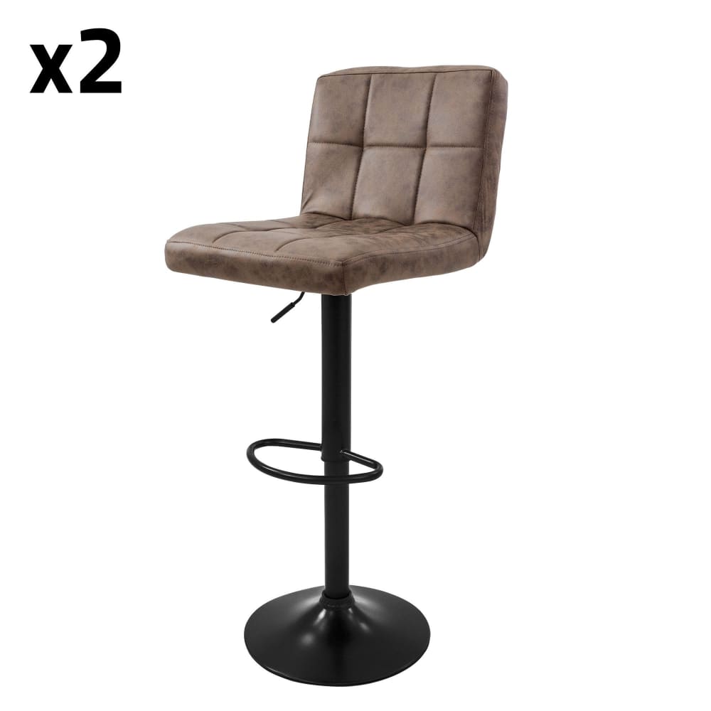ML-Design Barhocker 2er Set Braun aus Kunstleder höhenverstellbar drehbar Braun Webpelz