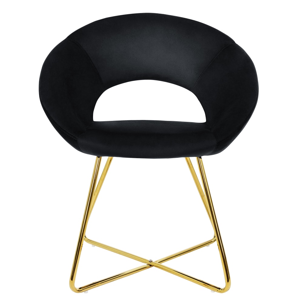 ML-Design Esszimmerstuhl, Schwarz, Samt, goldene Beine, ergonomisch Schwarz Samt