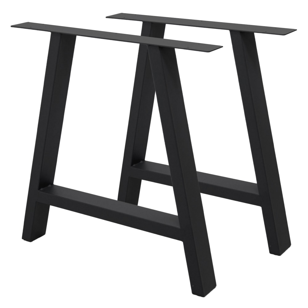 ECD Germany Tischbeine 2er Set 70 x 72 cm, Schwarz, A-Form, aus Stahl, Industrial Schwarz Metall