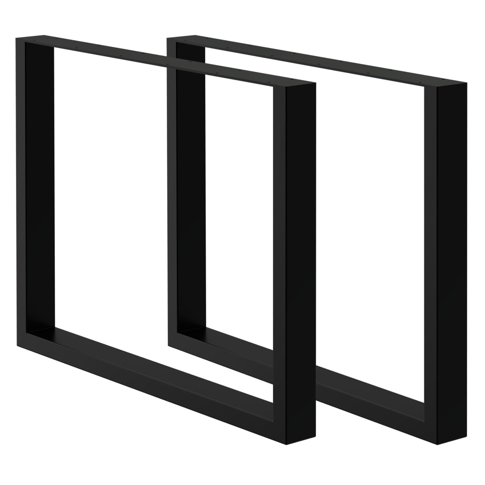 ECD Germany Tischbeine 2er Set 90 x 72 cm, Schwarz, aus Stahl, Industriedesign Schwarz Metall