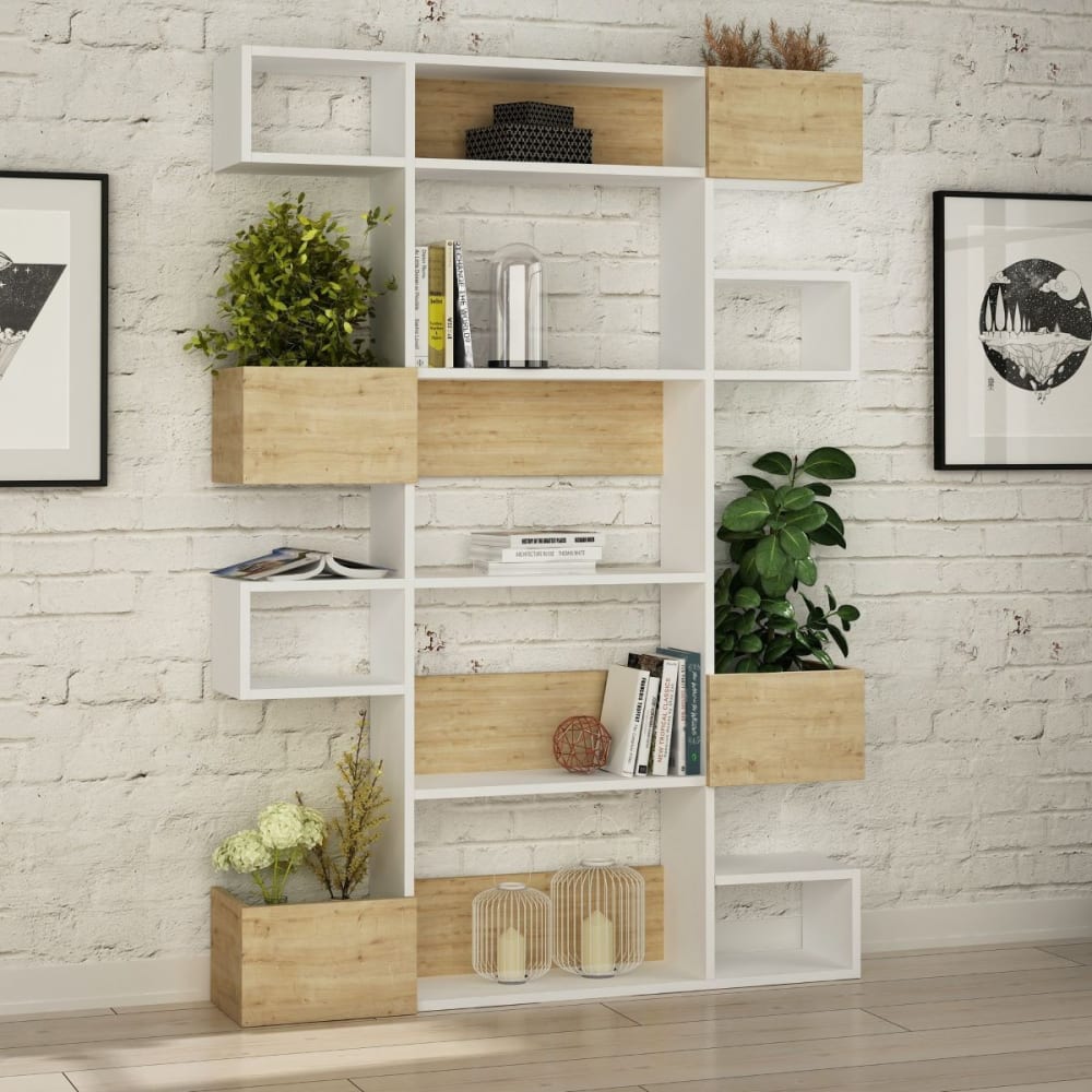 Etagère 9 tablettes - l120 cm - chêne - Maisons du Monde