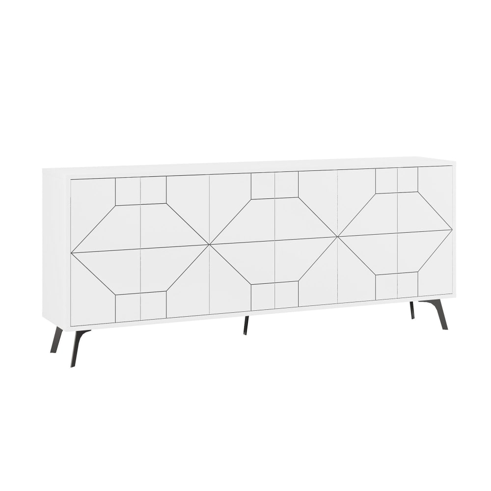 Buffet en bois blanc 184 x 35 x 77 cm