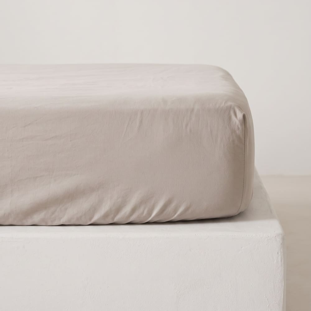 Drap-housse en 100% coton gris clair 90x200x30 cm