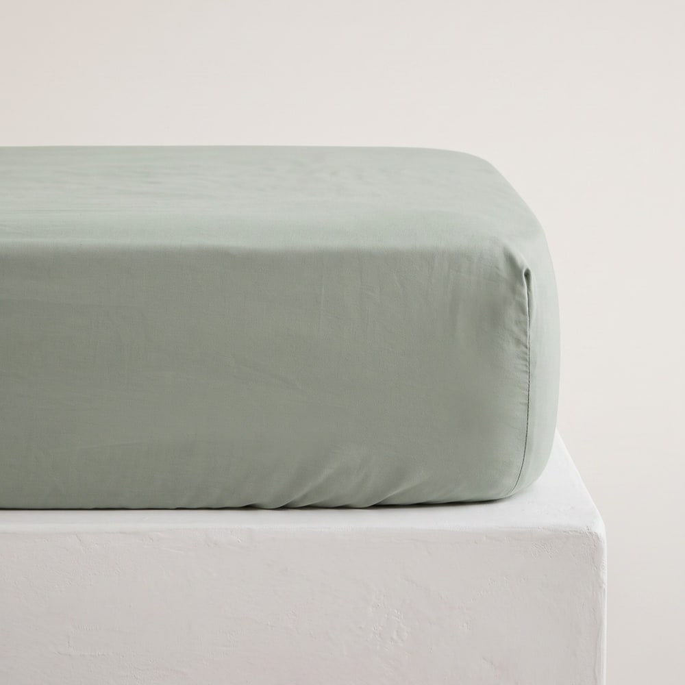 Drap-housse en 100% coton aqua marine 160x200x30 cm