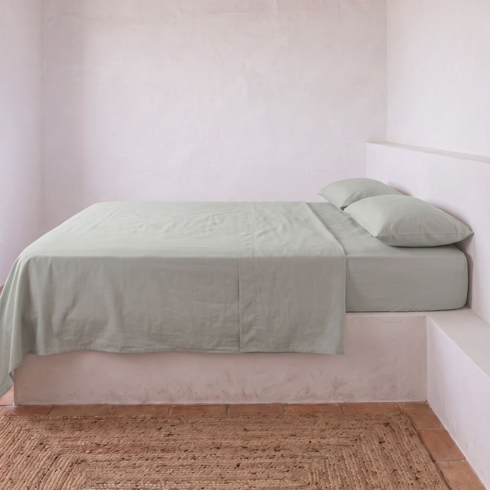 Drap-housse en 100% coton aqua marine 140x200x30 cm — vue 3