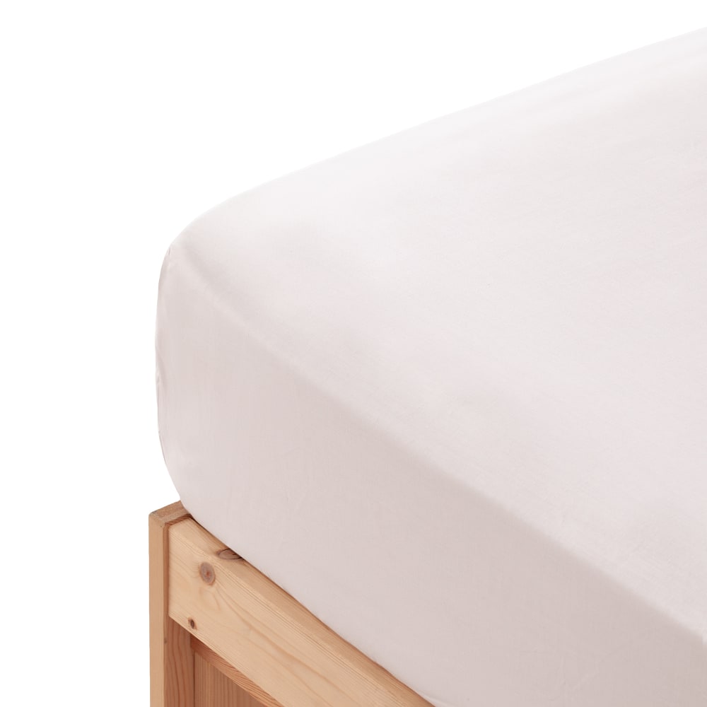Drap-housse en 100% coton blanc 105x200x30 cm