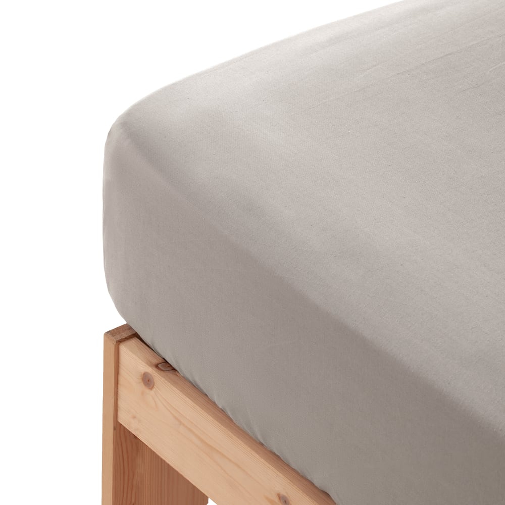 Drap-housse en 100% coton gris clair 80x200x30 cm