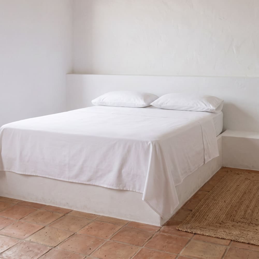 Gamusi Bettwäsche-Set aus 100% Baumwolle, Weiß 160x200 + 50x90cm style modern Weiß Baumwolle