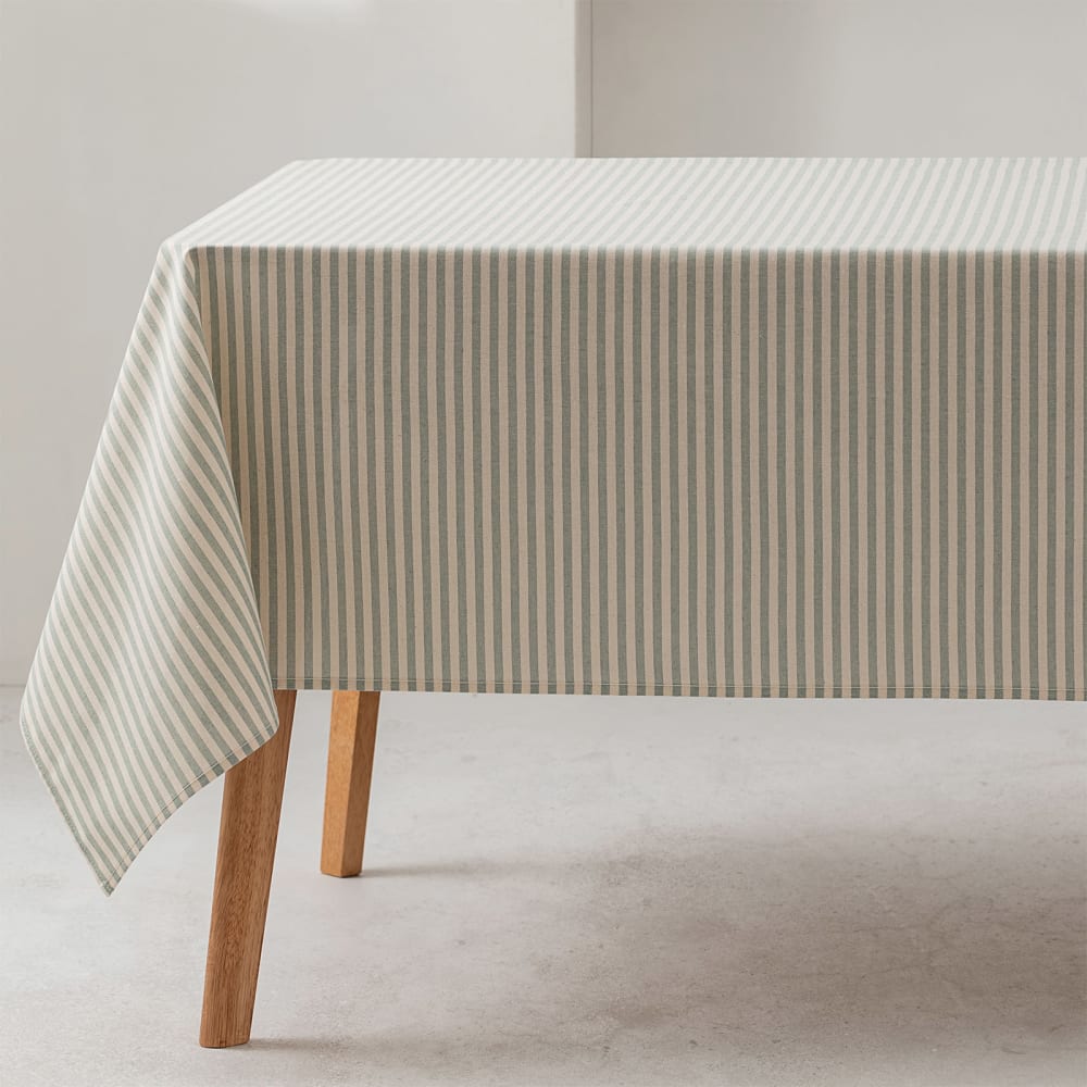 Nappe en coton toucher tissu couleur eau 140x180 cm