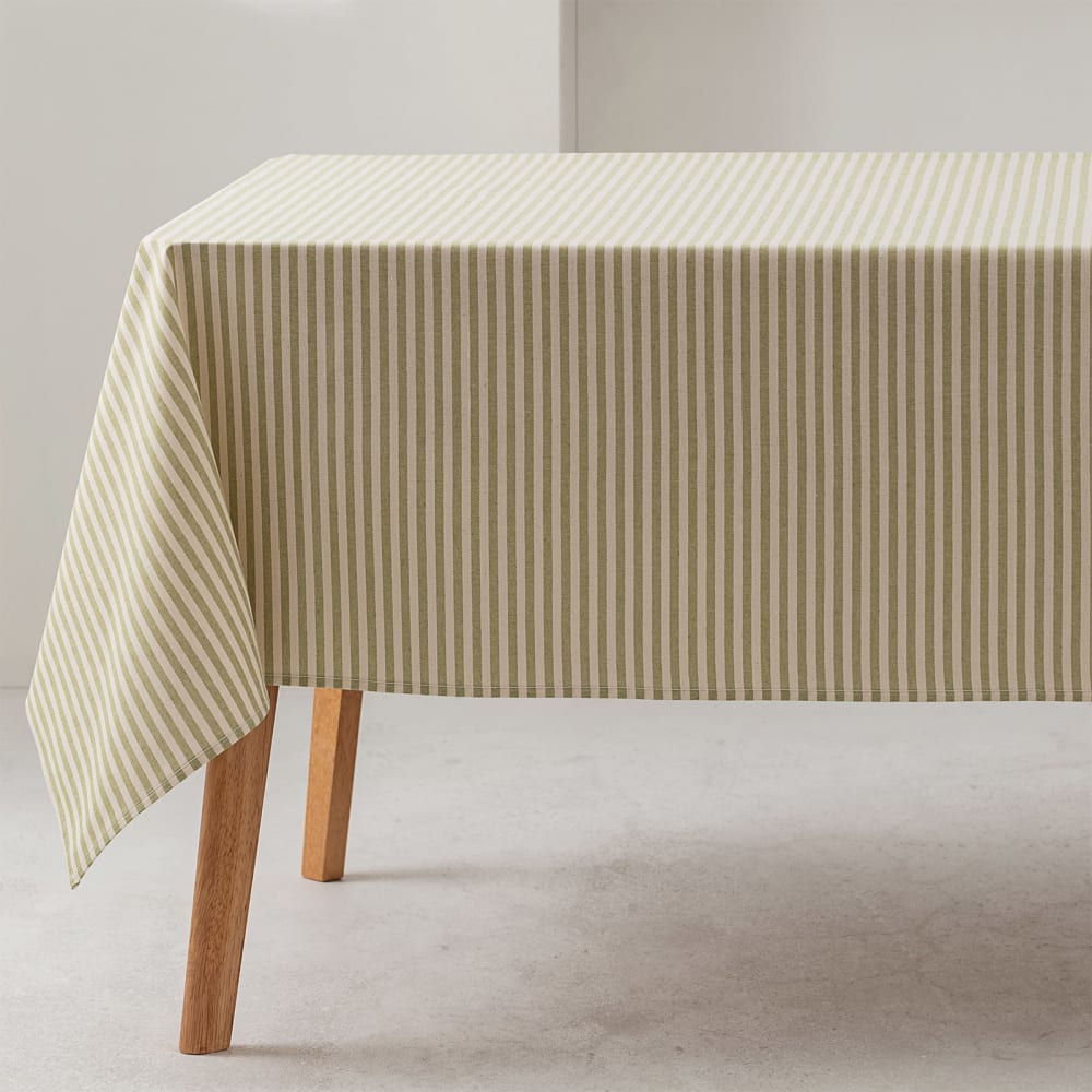 Nappe en coton antitache toucher tissu vert 140x240 cm