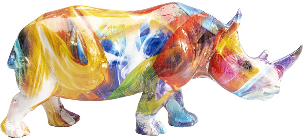 Kare Design Dekofigur Nashorn aus Polyresin, mehrfarbig, H17cm - Harz
