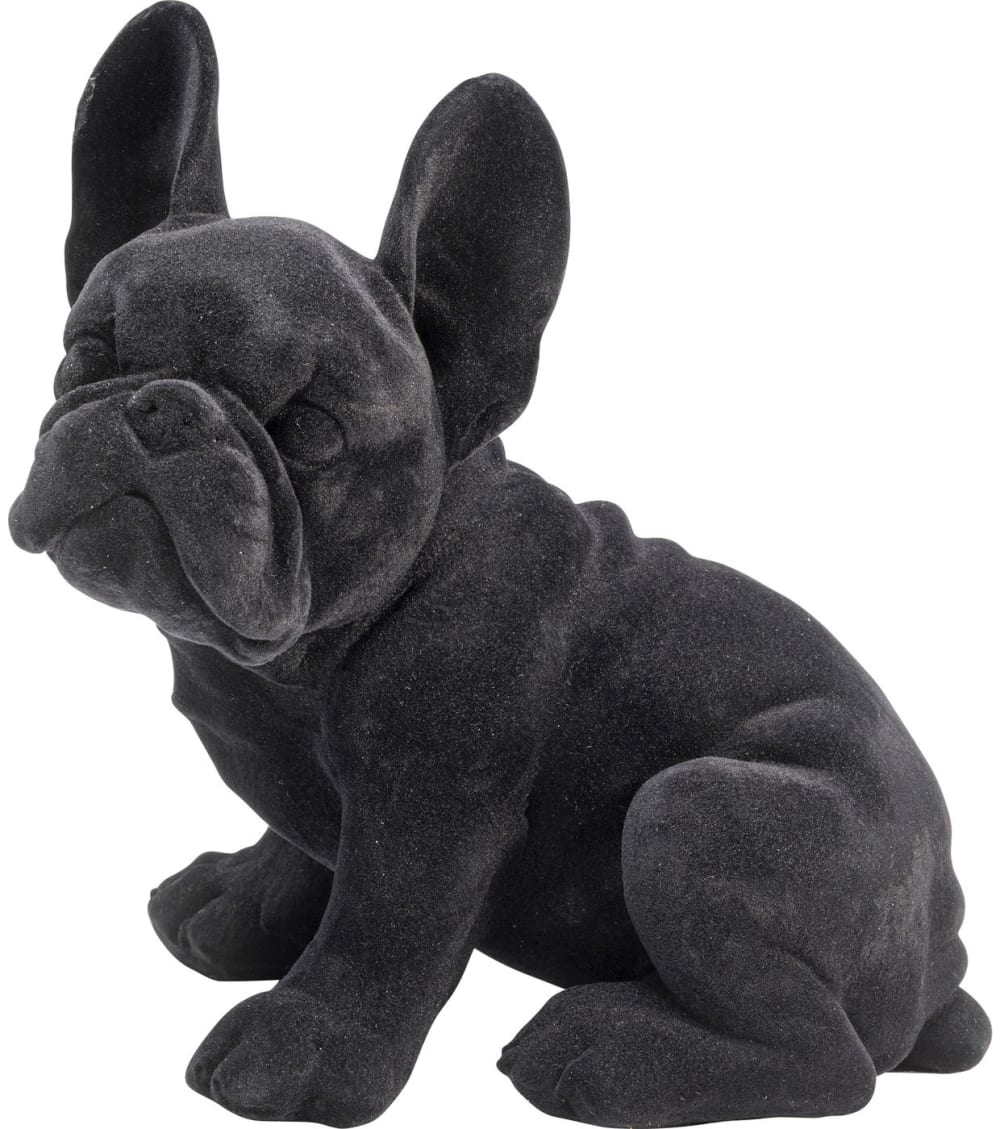 Kare Design Dekofigur Hund in Samt-Optik, schwarz, H25cm - Harz