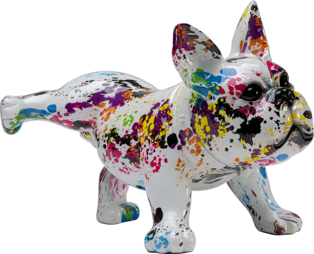 Kare Design Dekofigur Hund aus Polyresin mit Farbspritzern, mehrfarbig, H32cm - Harz