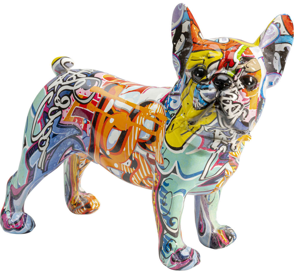 Kare Design Dekofigur Hund mit Graffiti-Print aus Polyresin, mehrfarbig, H24cm - Harz