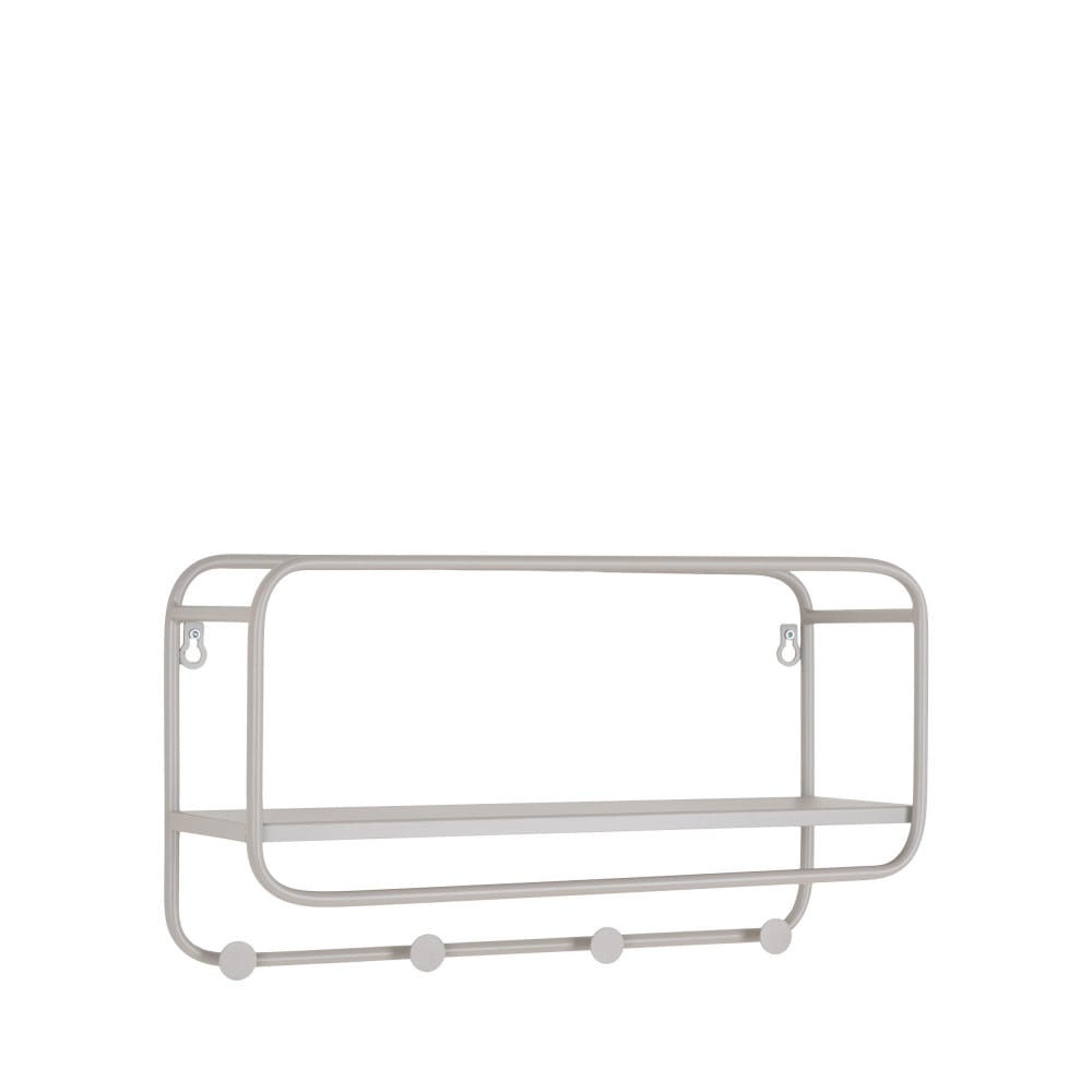 Porte-manteaux 4 crochets en métal - Gris