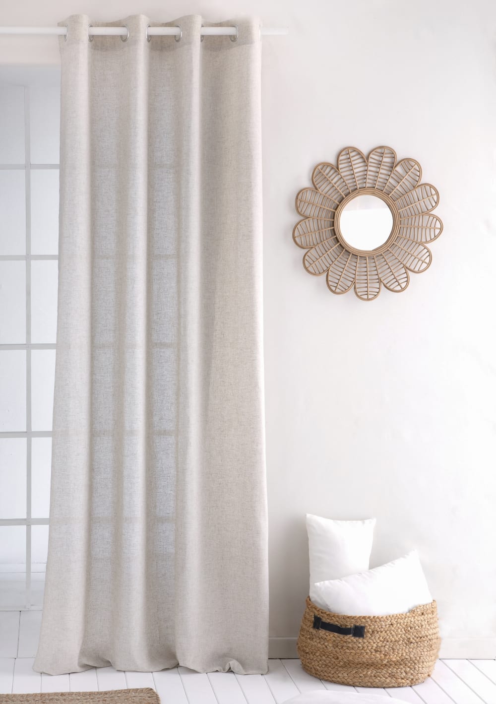 Rideau à oeillets en lin naturel 140x270 cm